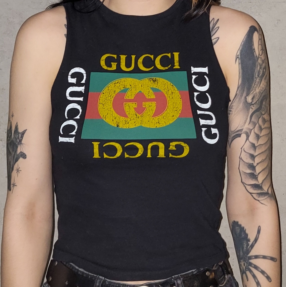 Authentic Gucci logo shirt in black